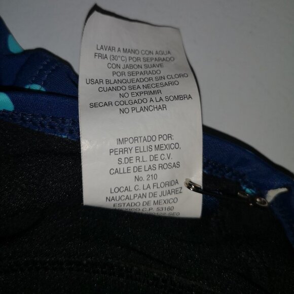 South Point Ladies Size 12 Navy with Teal Polka Dots Tankini Top - Picture 7 of 10